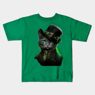 St Patricks Day Cat My Lucky Charm Kitty Kitten Cats Kids T-Shirt